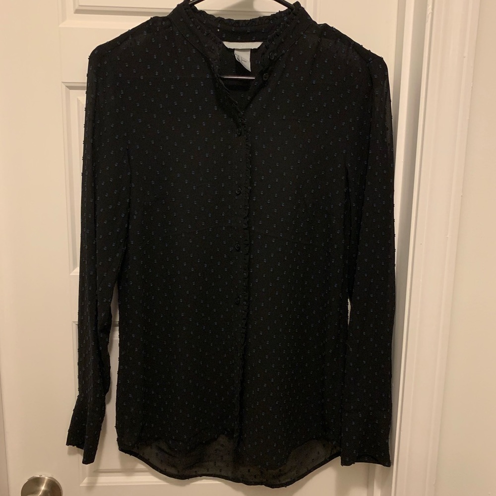 H&M Small Sheer Black Blouse